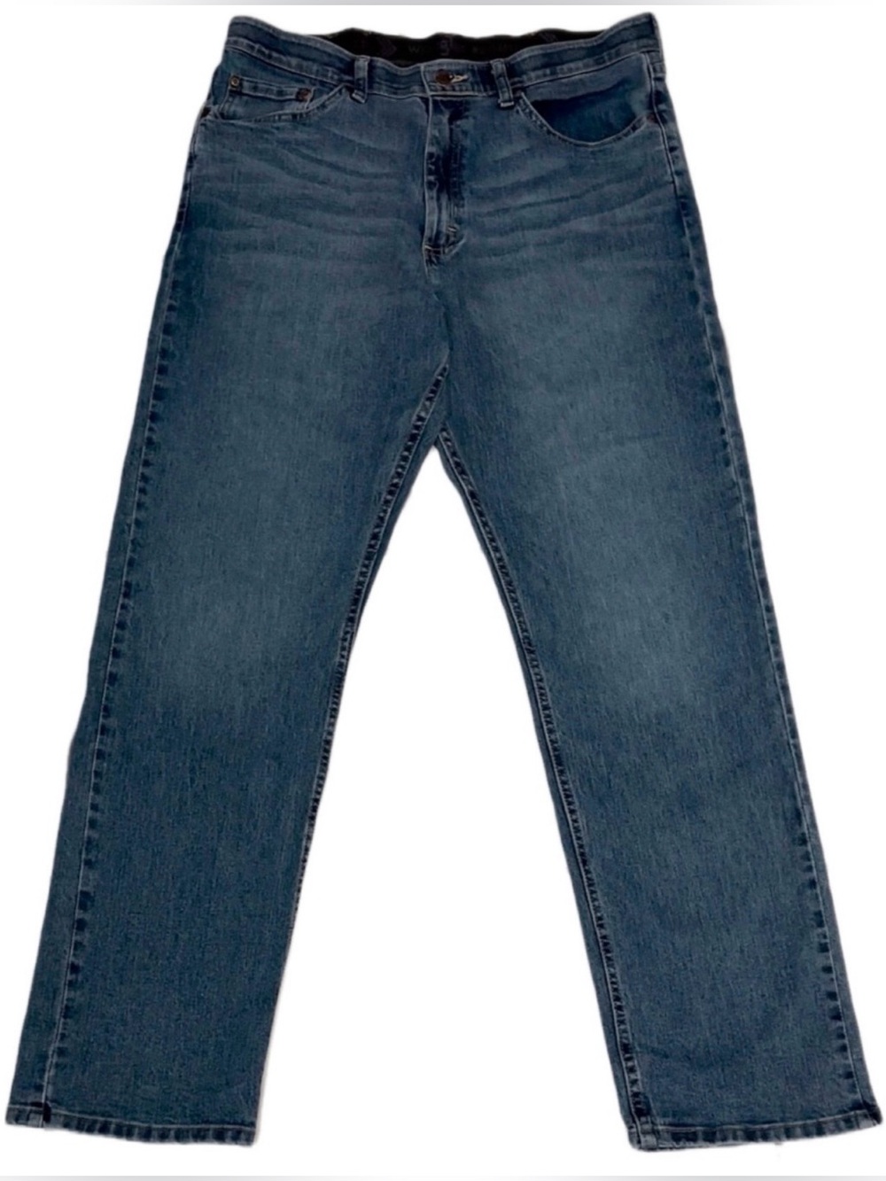 Wrangler Men's Relaxed Straight Leg Jeans Dark Blue Wash Size W34 L32